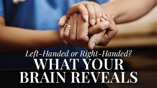 Caregiver holding an older adult's hands during a brain health and healthy aging educational presentation.